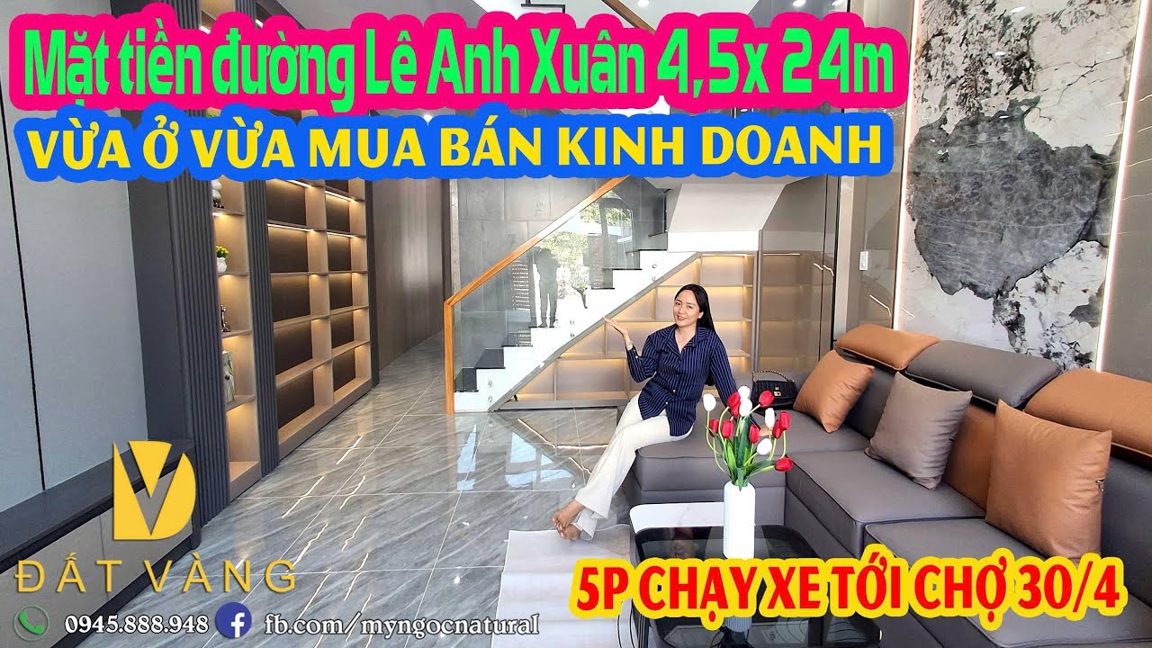 Mặt tiền Lê Anh Xuân p Rạch Giá. 4,5x24 GPXD đầy đủ. Vừa ở vừa kinh doanh. 