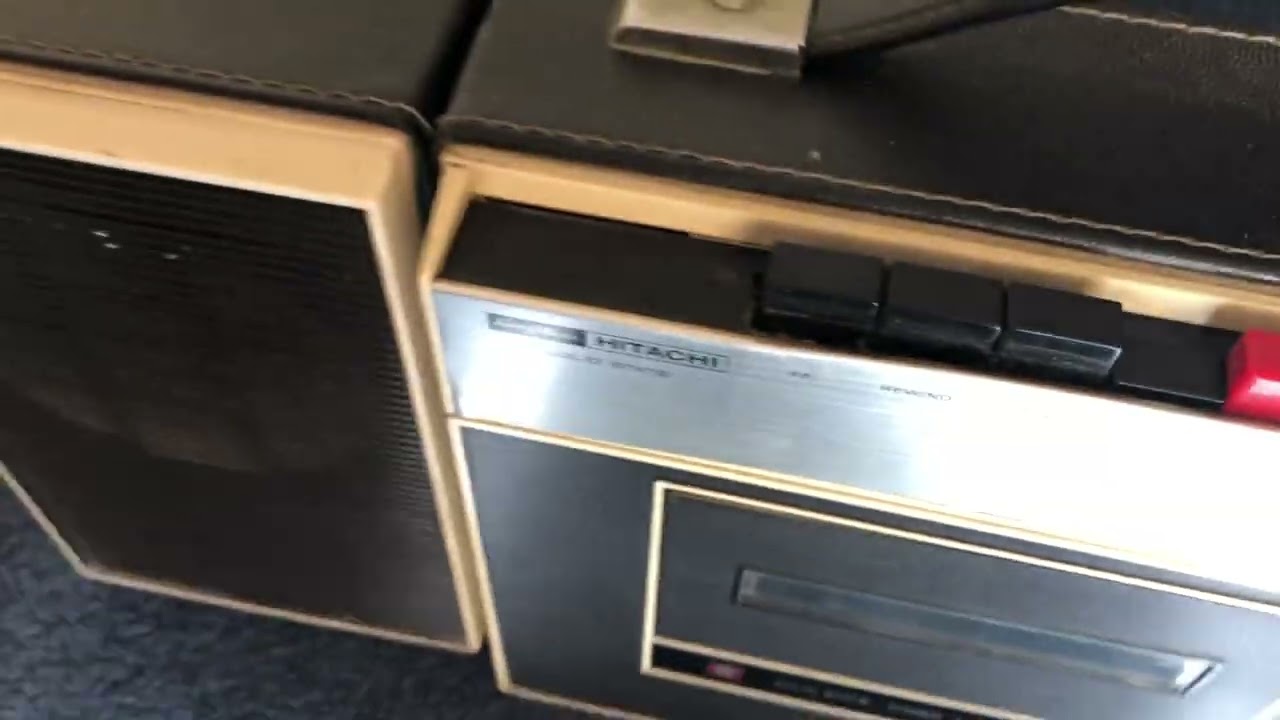 Vintage 1968 Hitachi Solid State Stereo Cassette Recorder, Model TRQ-222