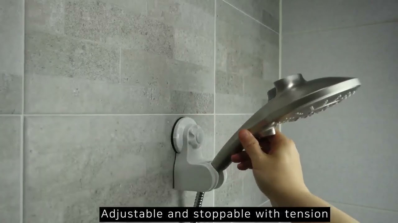 Pump&fix suction cup shower head holder