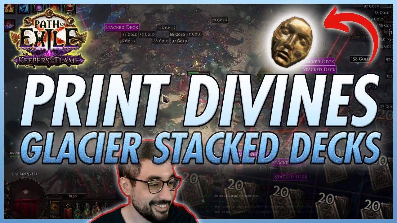 Print Divines FAST &ndash; Glacier Stacked Deck Farming Strat | PoE 3.27