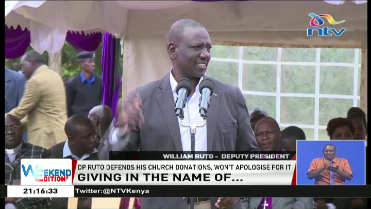 DP Ruto says he has nothing to apologise for, would remain a 'giver'