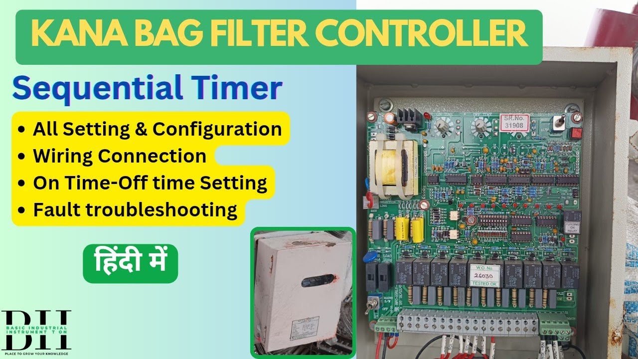 Kana Bag Filter controller settings & wiring details | kana sequential timer #pulsejetcontroller