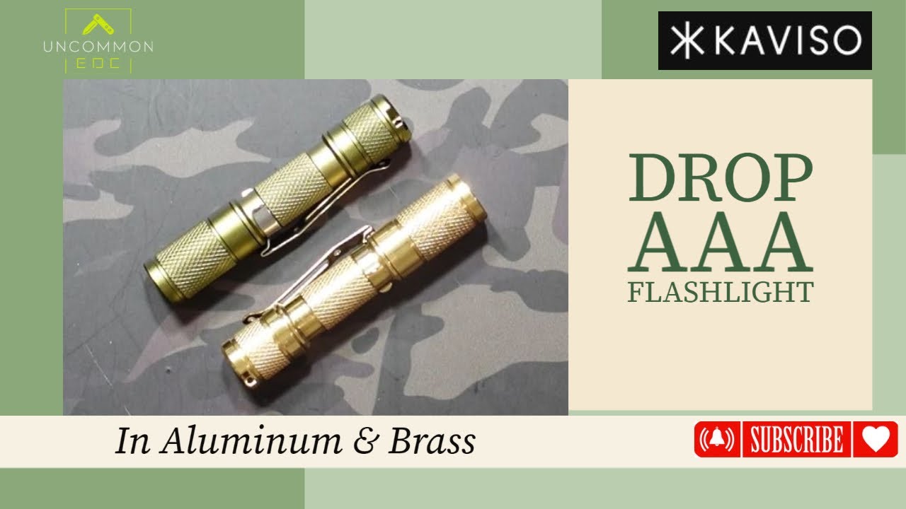 Drop AAA Flashlight in Aluminum and Brass from Kaviso.