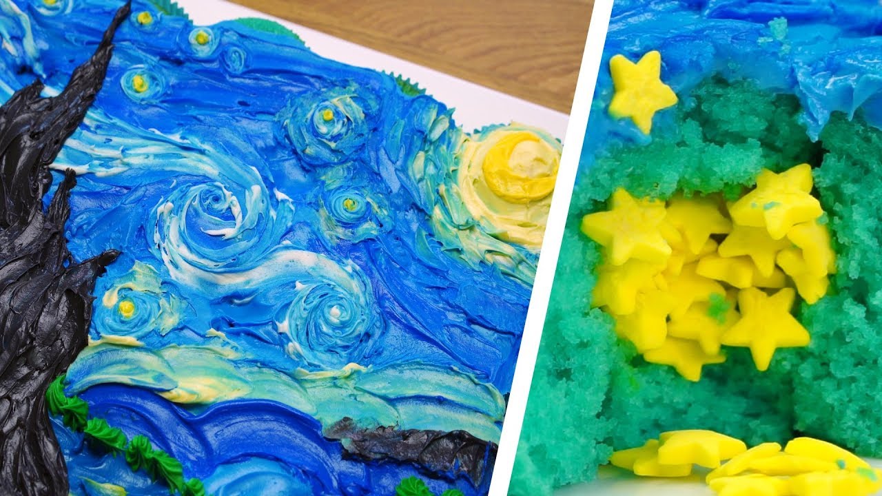 Starry Night Pull-Apart Cupcake Cake | Most Satisfying Cake Decorating Tutorial | Cake Art by Yumsy!