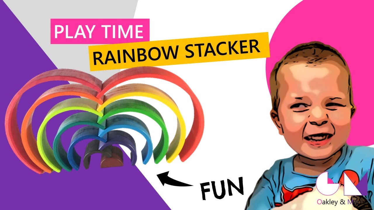 How to Play with Wooden Rainbow Stacker | Oakley & Maple Playtime