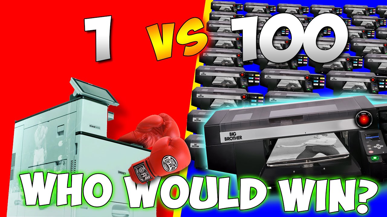 Which is Faster? 1 Laser Printer Or 100 DTGs?