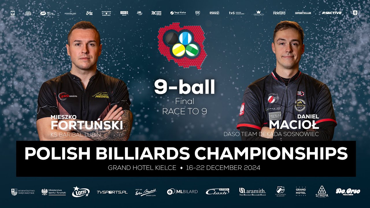 Polish Billiards Championships - Kielce 2024- FINAL TV - MIESZKO FORTUŃSKI VS DANIEL MACIOŁ