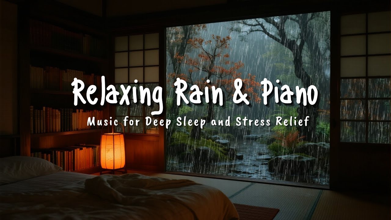 Healing Sleep Music with Rain Sounds 🎹 Soft Piano for Deep Sleep and Peaceful Night Rest