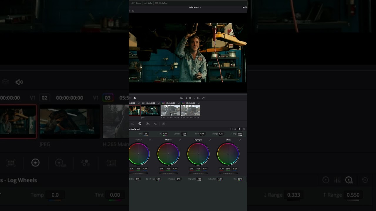 Color Match in DaVinci Resolve