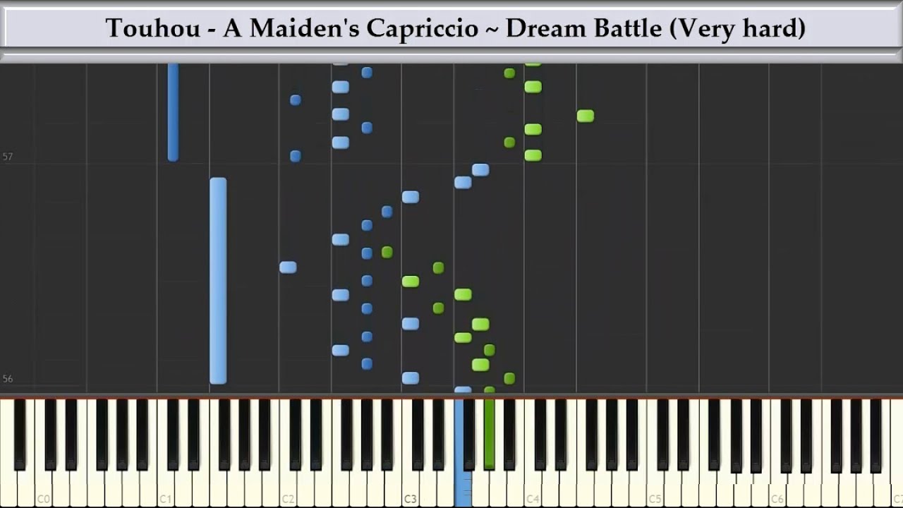 Synthesia: Touhou 8 - A Maiden's Capriccio ~ Dream Battle | Reconstructed | Piano Tutorial