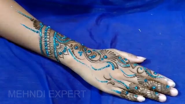 New Glitter mehndi ★ henna design for all occasion ★ Step by step tutorial