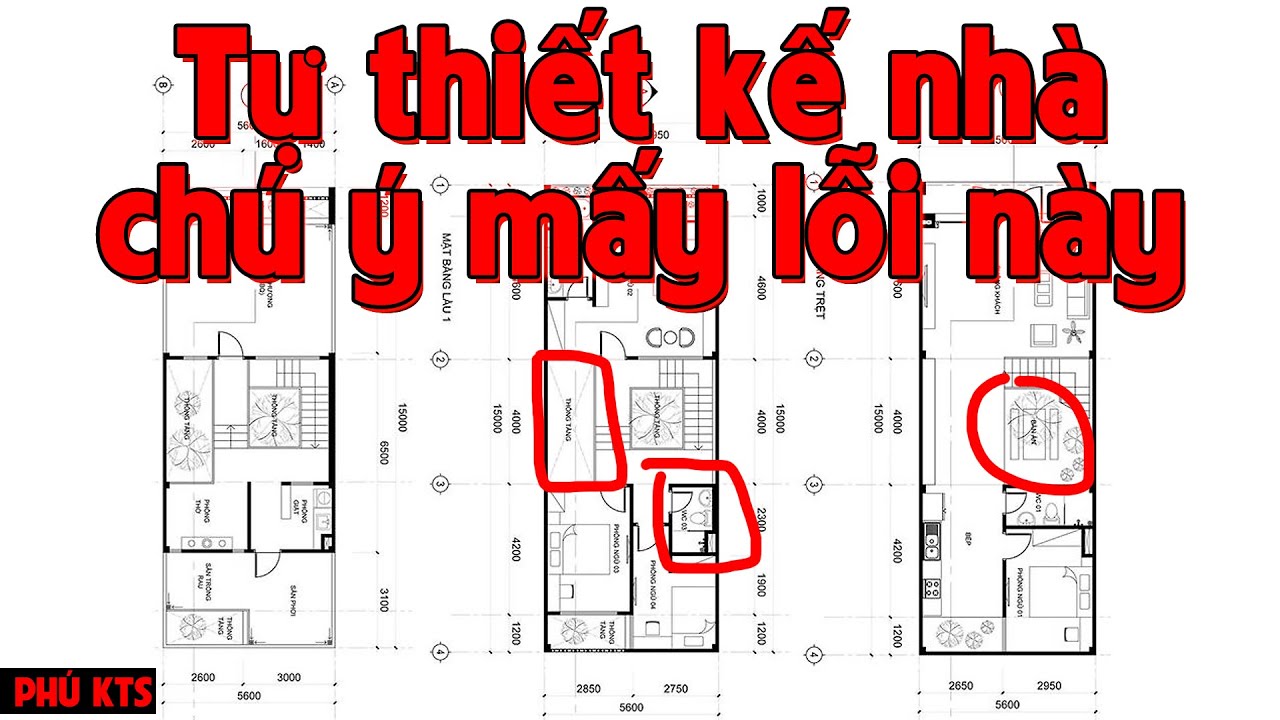 Tự thiết kế nhà ở - Phân tích các lỗi thường gặp khi thiết kế - Mặt bằng nhà phố 15m x 5.6m