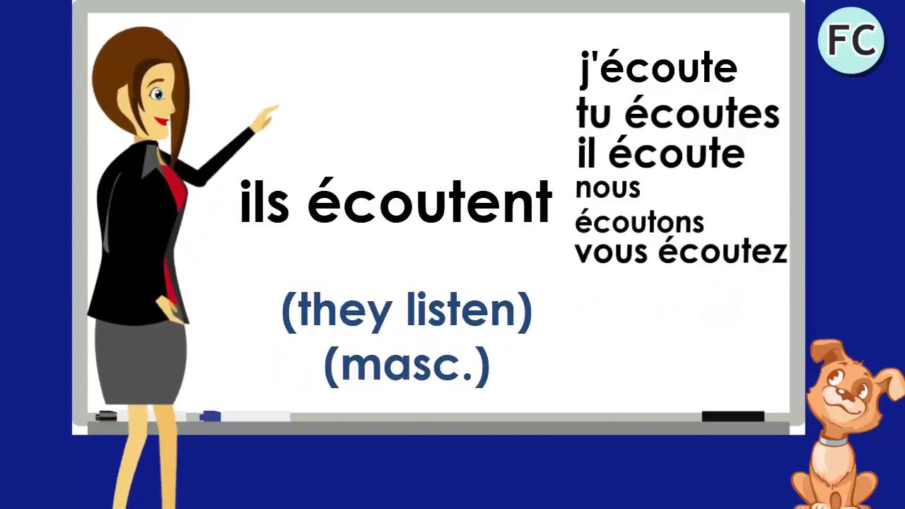 Le Verbe Écouter au Présent - To Listen Present Tense - French Conjugation