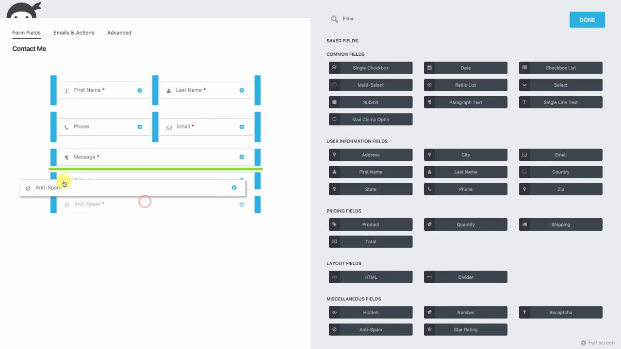 Creating & Editing Ninja Form's Forms