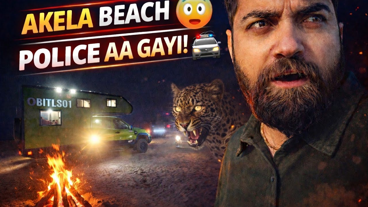 Raat Ke Andhere Me Beach Par Akela Camping 😨 | Khatron Ka Jaiza | Police Patrol & Bonfire | Vantour 