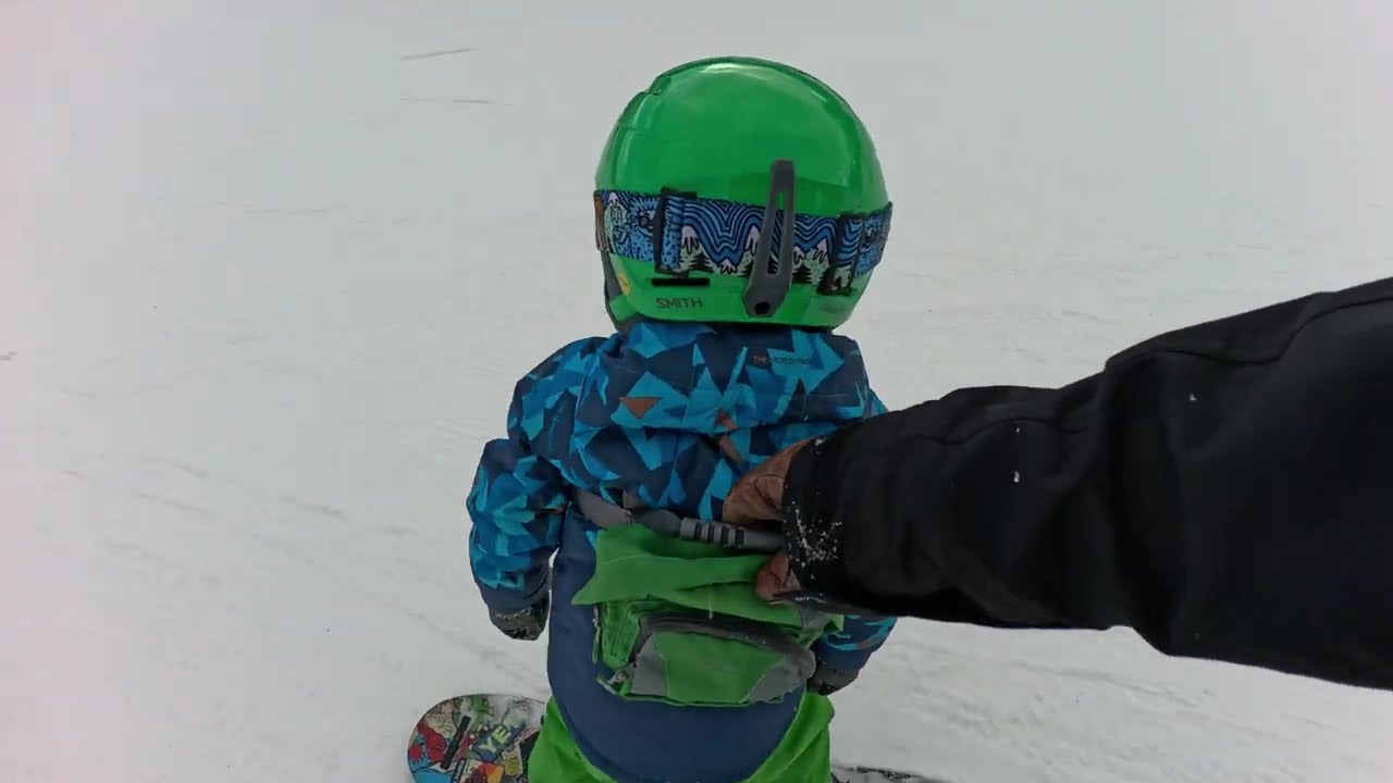 How to teach a toddler old how to snowboard (on the mountain)