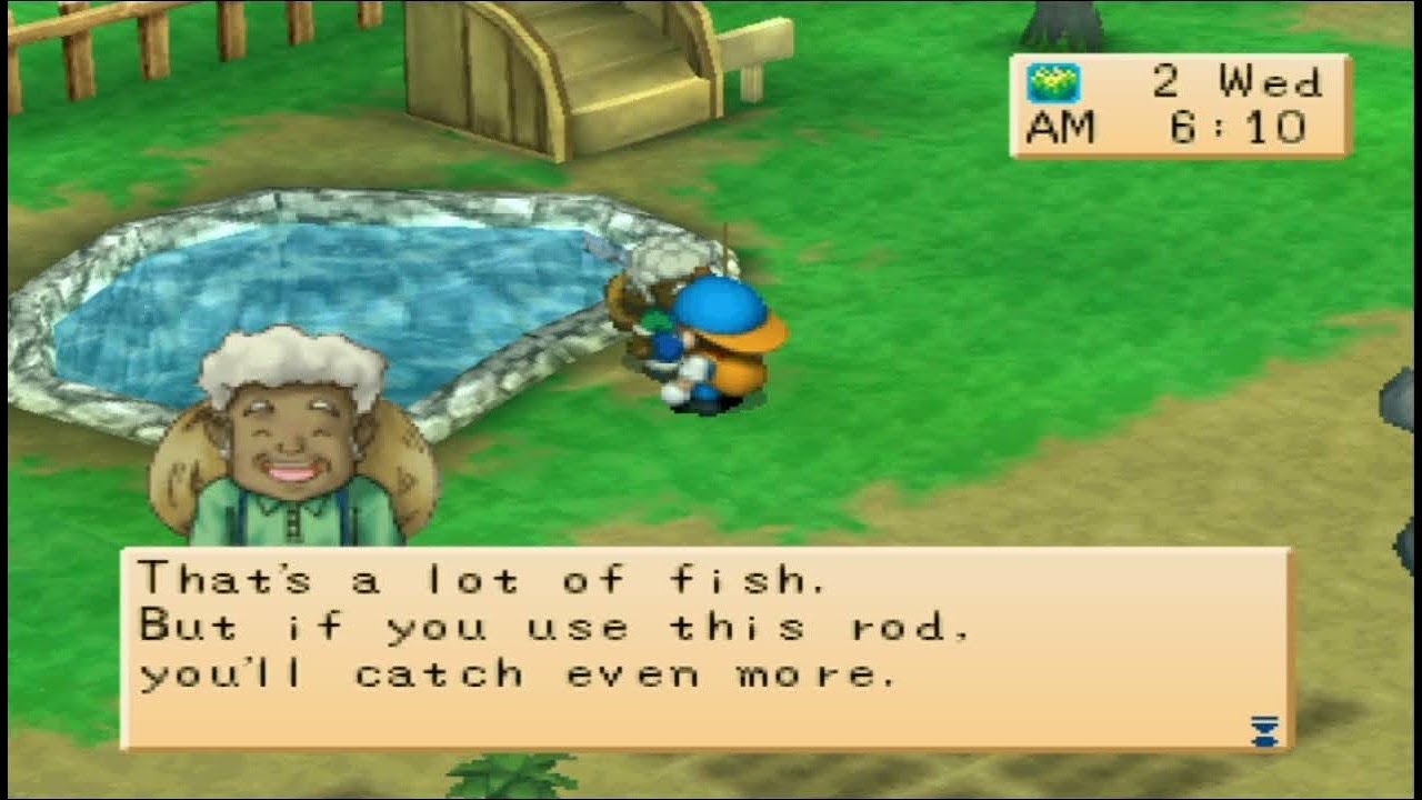 Harvest Moon Back to Nature : How To Get Fishing Pole From Greg