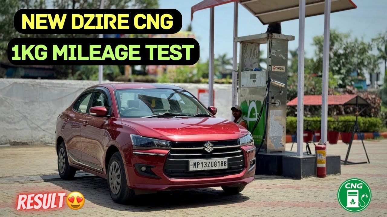 Unexpected Result😳 - New Dzire CNG 1Kg Mileage Test | 2025 Maruti Suzuki Dzire Mileage Test