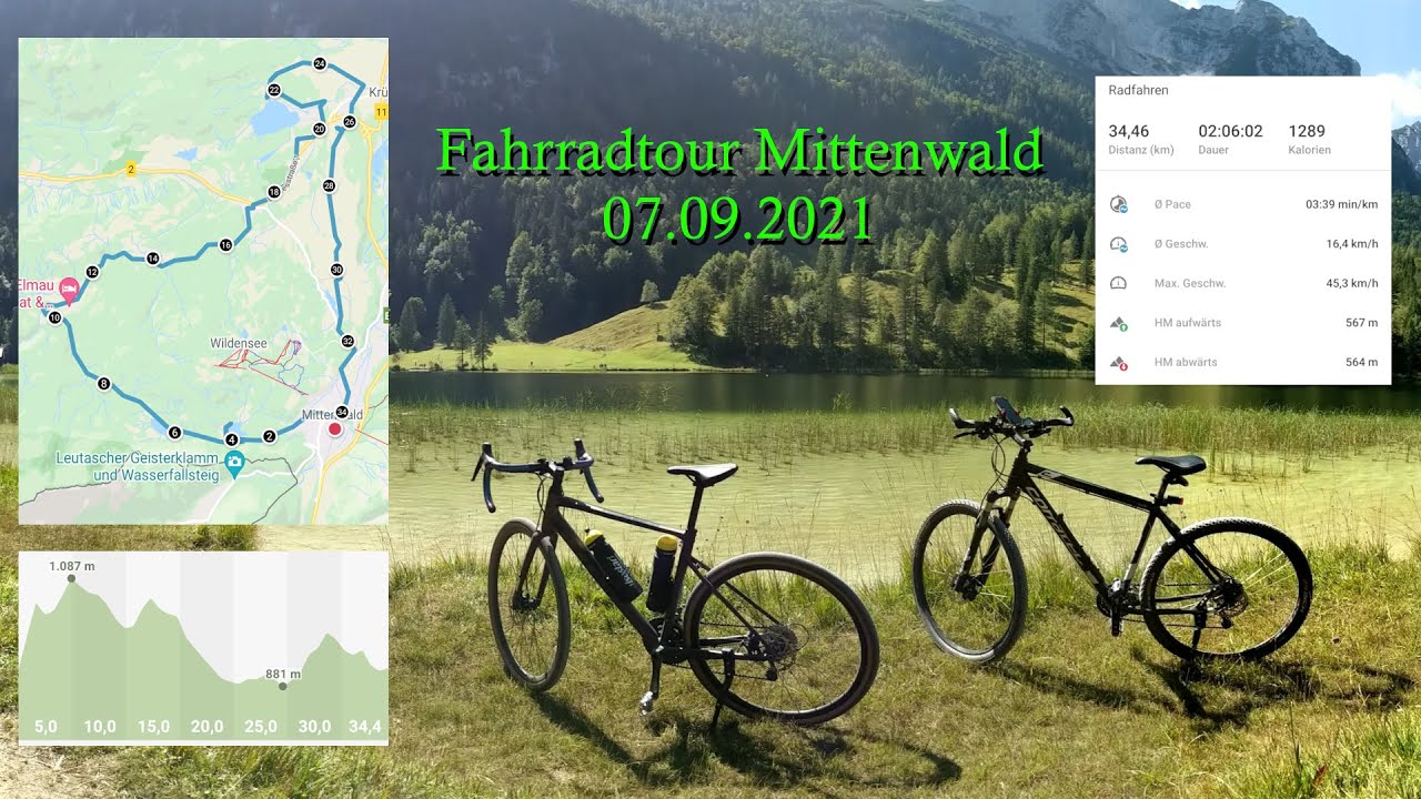 Radtour Mittenwald - Lautersee - Ferchensee - Schloss Kranzbach - Barmsee - Maria Rast - Mittenwald
