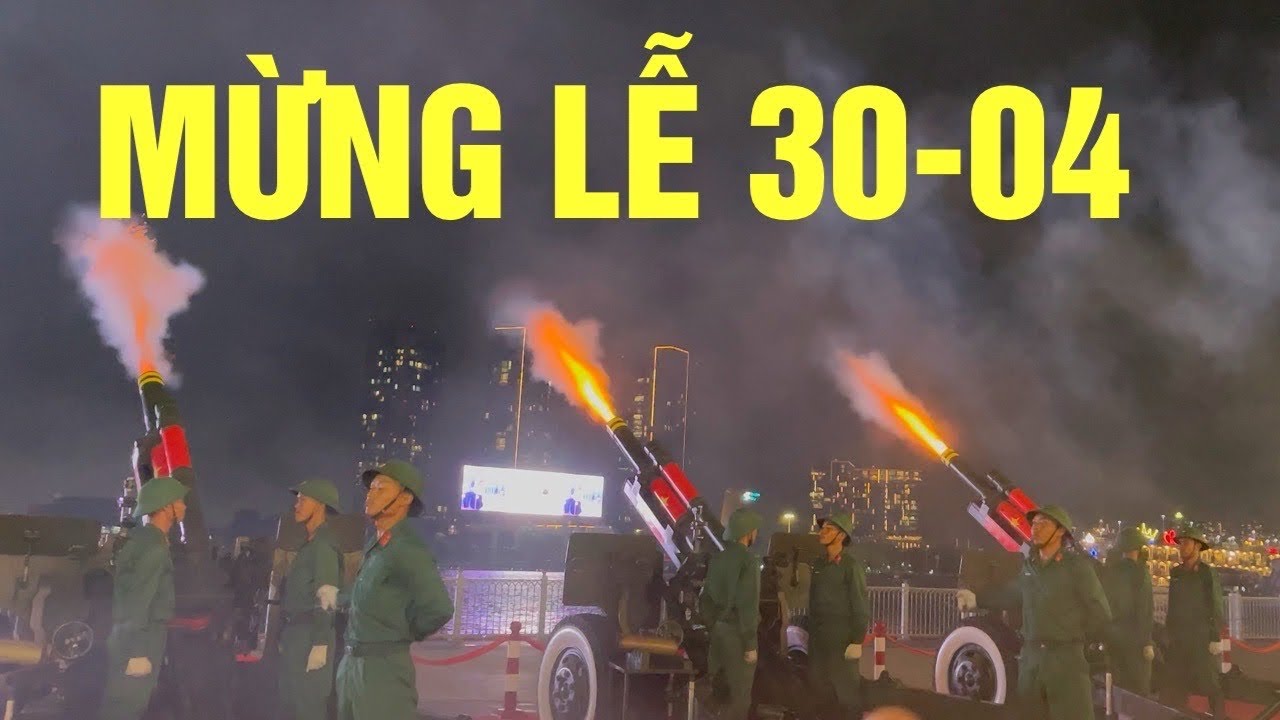 Đông nghẹt người dân tập trung về bến Bạch Đằng xem quân đội tập bắn pháo lễ