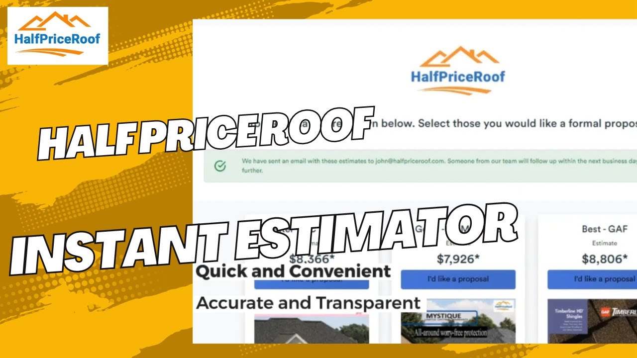 Get an Accurate Roofing Estimate in Minutes with Halfpriceroof's Instant Estimator - Try it Now