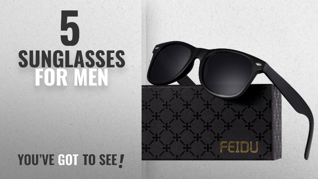 Top 10 Sunglasses For Men [ Winter 2018 ]: FEIDU Classic Men&rsquo;s Polarized Wayfarer Retro Sunglasses