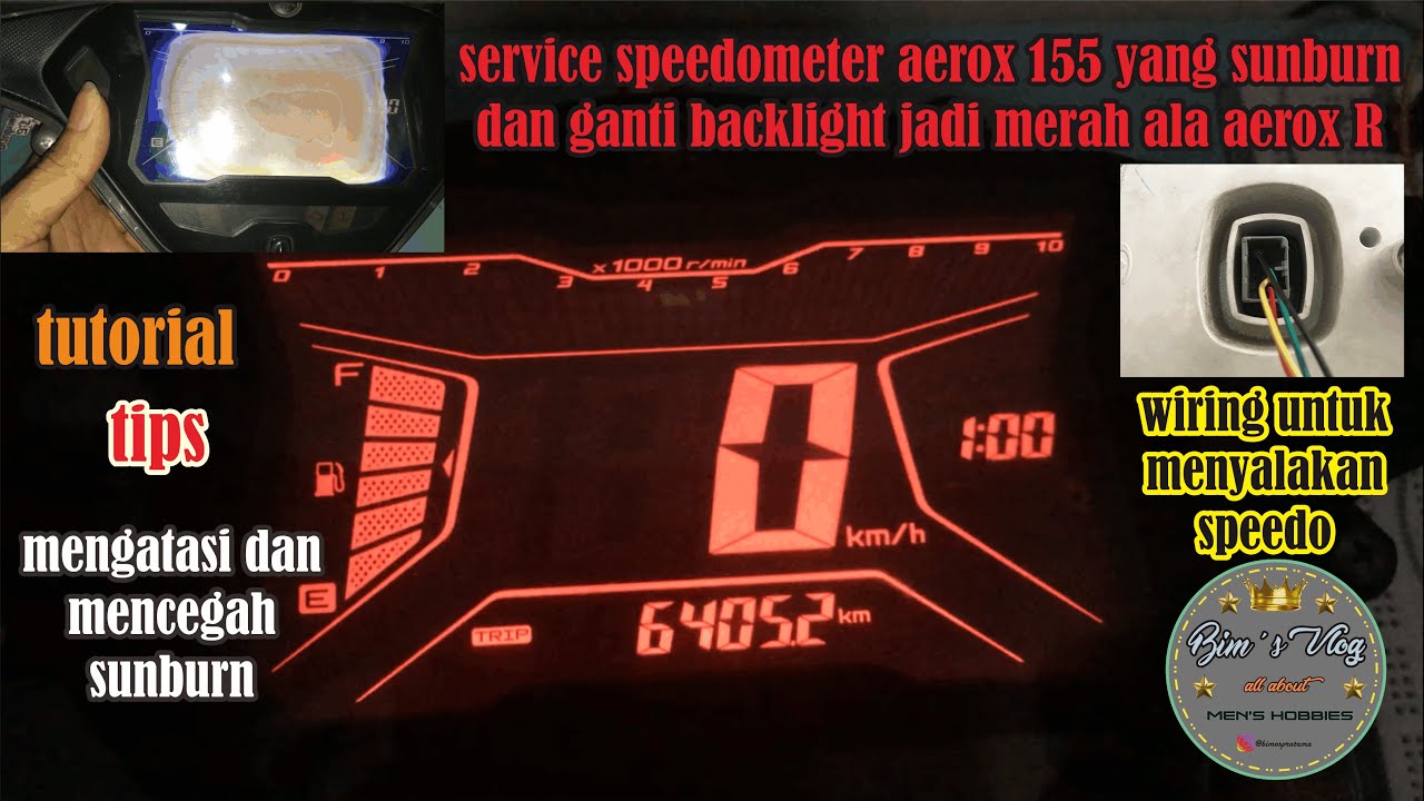 Cara perbaiki speedometer aerox 155 rusak karena sunburn dan ganti backlight merah seperti aerox R