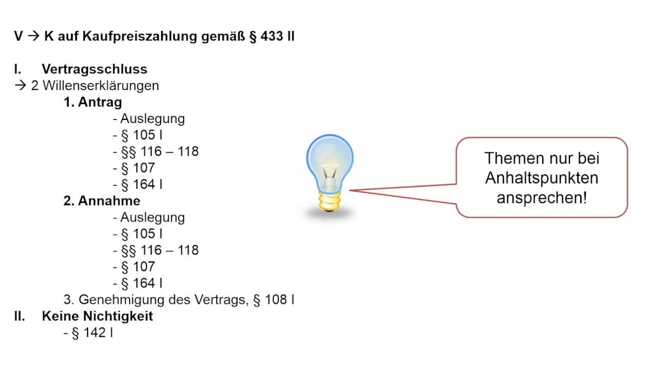 Themenschwerpunkte im Anspruchsaufbau (BGB AT)