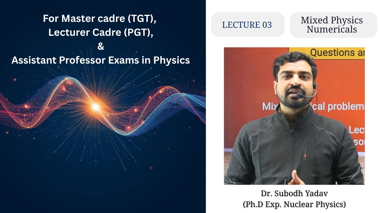 Question & Solutions 03 || Lecturer Cadre || Master Cadre|| Assistant Professor|| Physics ||