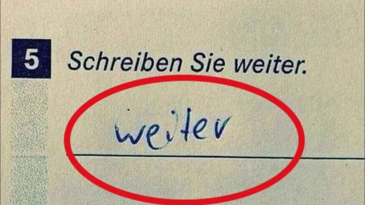 Lustige Schülerantworten in Tests und Klassenarbeiten