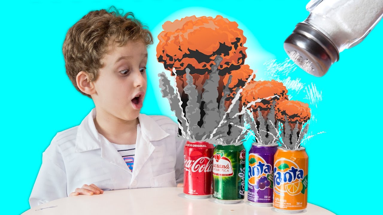 PAULINHO CIENTISTA Coloca SAL na Coca Cola - Experiência para Crianças (T01E02)