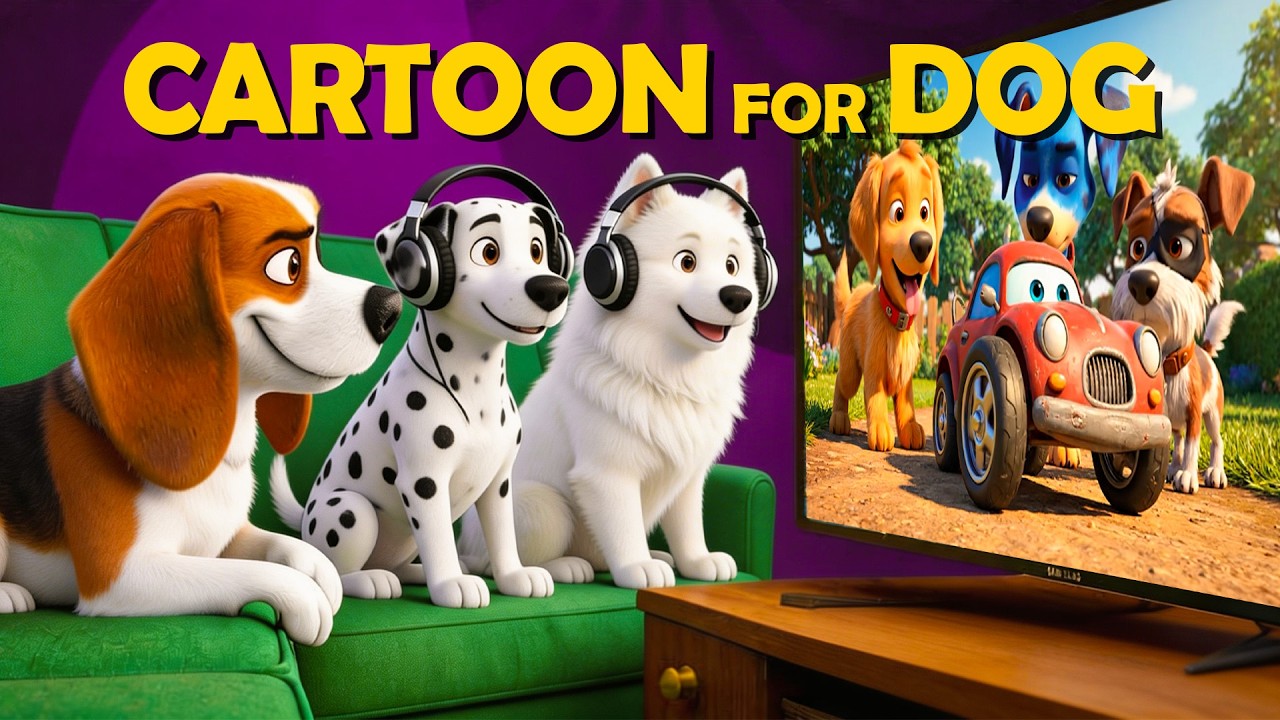 Dog Cartoon: Relaxing DOG TV & Calming Music to Keep Dogs Happy Home Alone🐶Entertain Videos for Dog