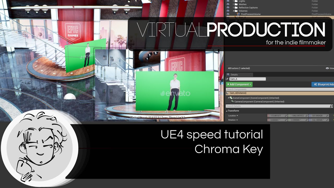 UE4 speed tutorial -- Virtual Production Chroma Key (Español)