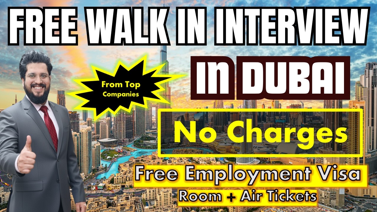 Walk In Interview In Dubai With Free Visa + Room + Air Tickets | Dubai Walk In Interview 2026