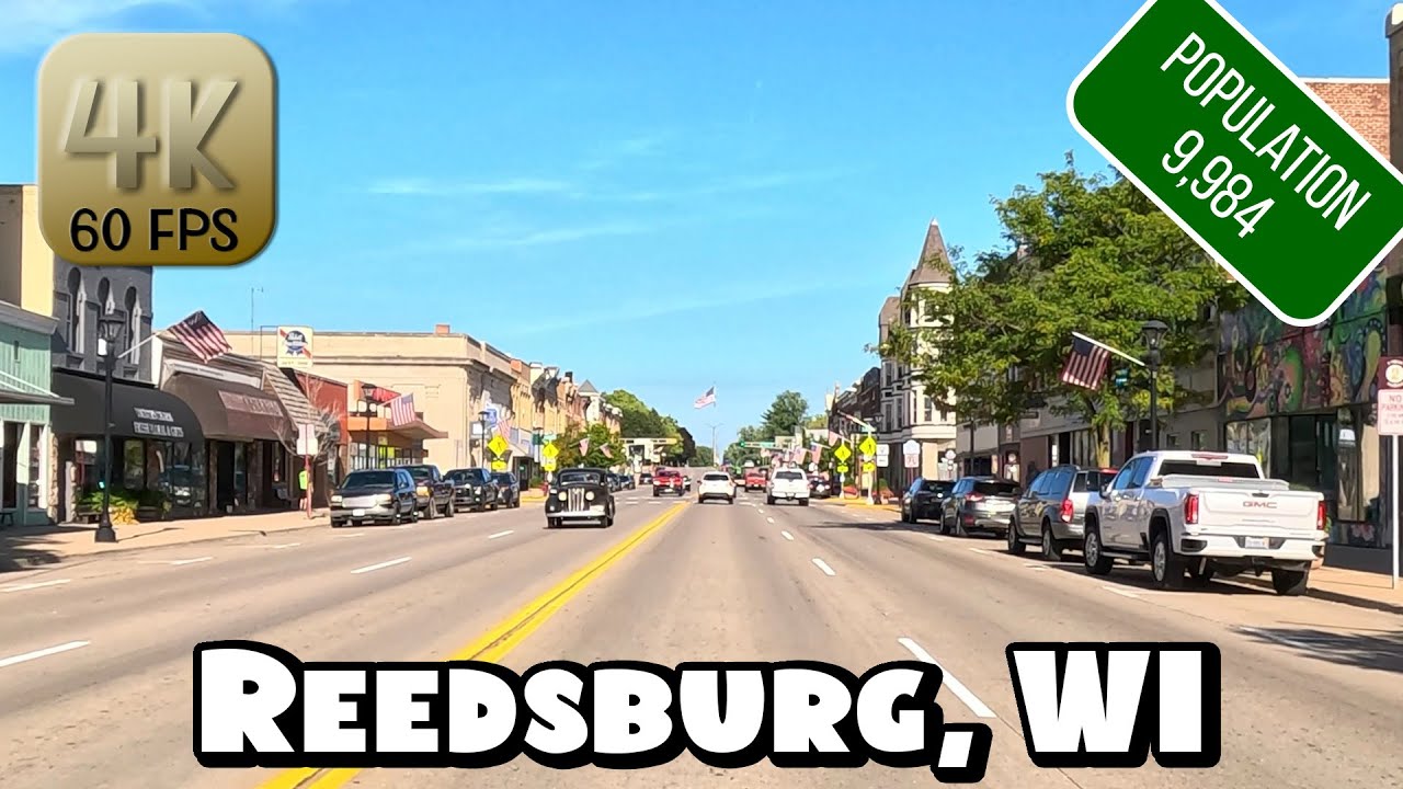 Driving Around Small Town Reedsburg, Wisconsin in 4k Video