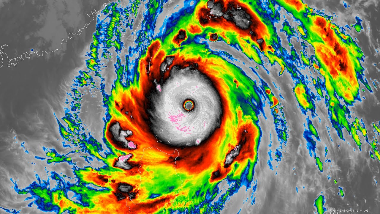 Infrared Satellite Animation of Super Typhoon Meranti (2016)