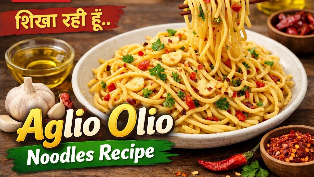 Secret Aglio Olio Noodles Recipe 🤫 | Live Step-by-Step | @9DelightsbyAnuja
