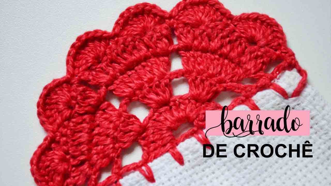 BARRADO DE CROCHÊ CARREIRA ÚNICA CORAÇÃO #402 | BICO PASSO A PASSO