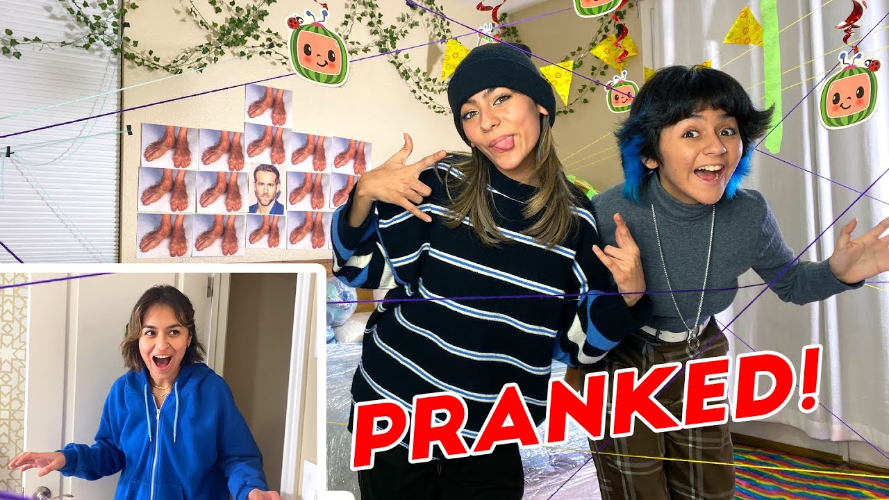Bedroom Makeover Prank on our sister she HATED it | GEM Sisters
