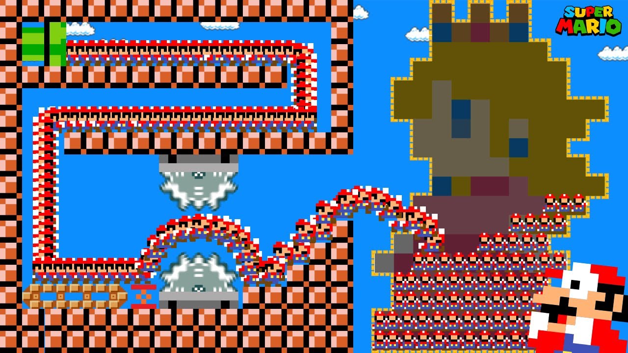Mario Build Peach Tower But with 9999 Mario Tiny March Madness | Game Animation