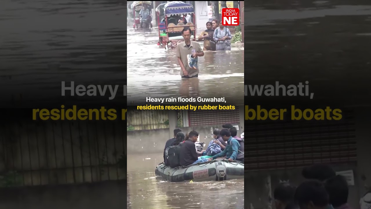 Heavy rain floods Guwahati, residents rescued by rubber boats