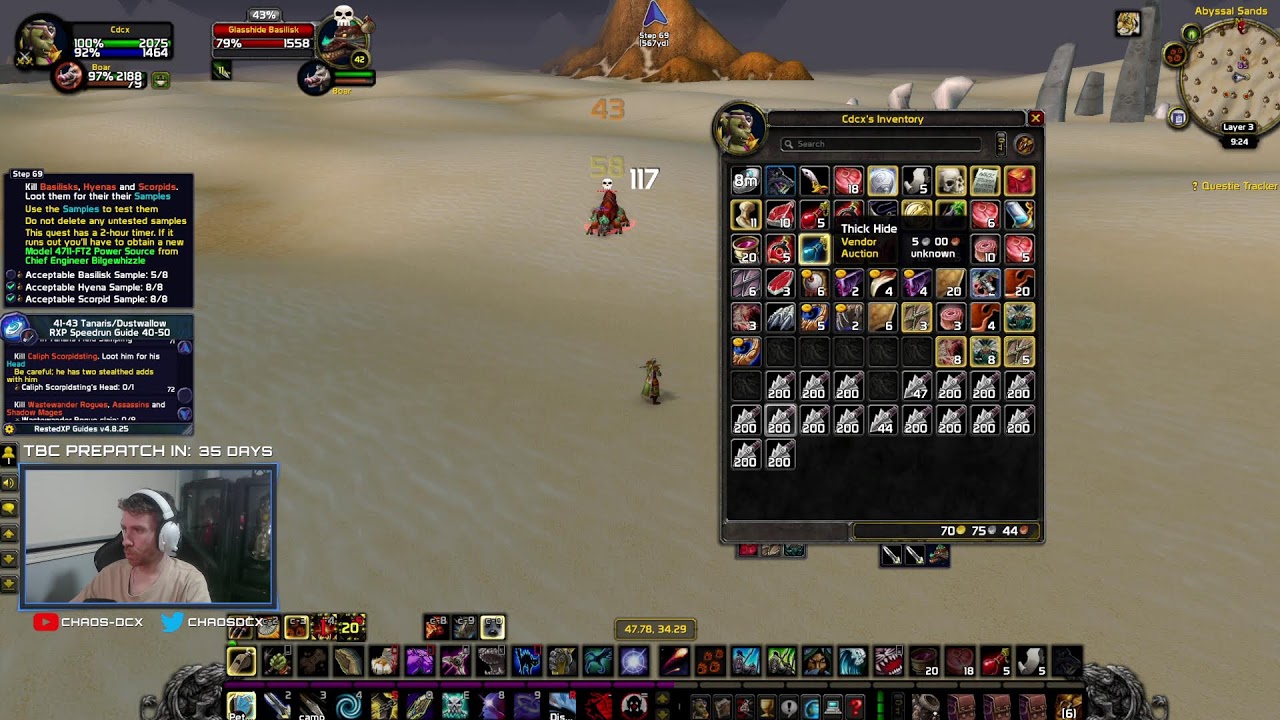 WOW CLASSIC BURNING CRUSADE PREP (ALT HUNTER LEVELING)
