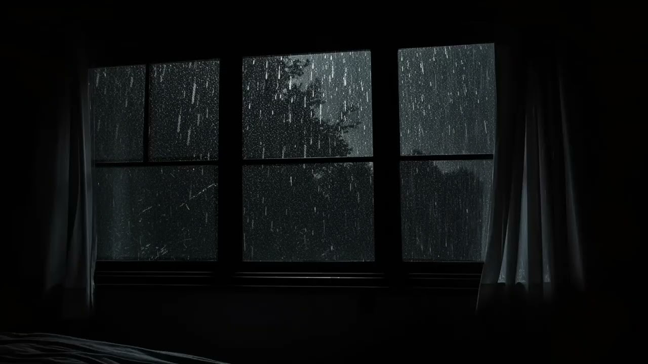 Window Rain Sounds 8 Hours - Deep Rest and Peaceful Night Rain