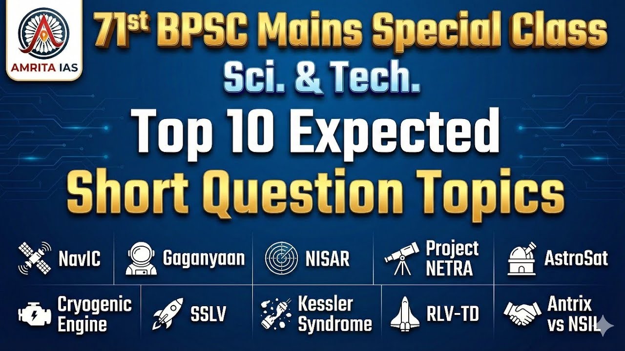 71st BPSC Mains Special: विज्ञान और प्रौद्योगिकी के Top 10 Short Questions | Amrita IAS | #bpscmains