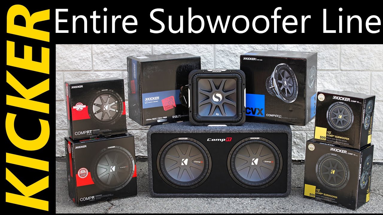Сабвуферы KICKER — вся линейка басовых колонок — Comp, CompR, Solobaric, L7, CVX, сабвуфер CompRT