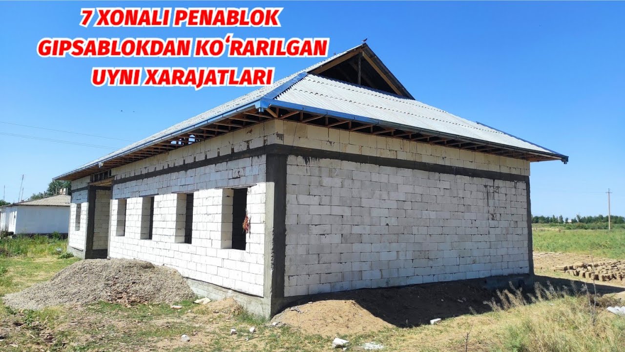 7 XONALI  PENABLOK GIPSABLOKDAN KOʻRARILGAN UYNI XARAJATLARI