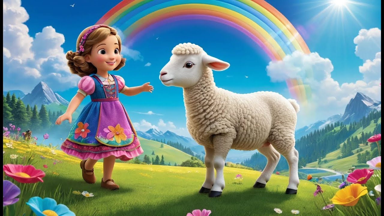 Mary and Her Rainbow Lamb | Popular Nursery Rhyme | Educational Kids Songs