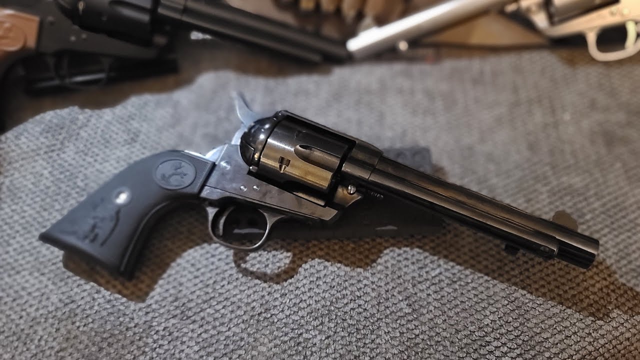 TANAKA COLT S.A.A.45 5.5 INCH ARTILLERY 2ND GEN STEEL FINISH GAS REVOLVER - BLACK