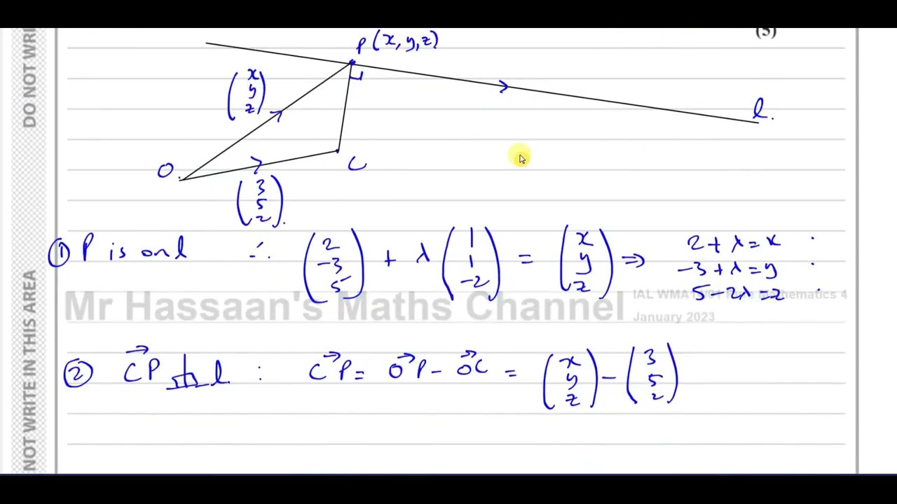 WMA14/01 (Edexcel) IAL P4 January 2023, Q6, Vectors, Equations, Perpendicular