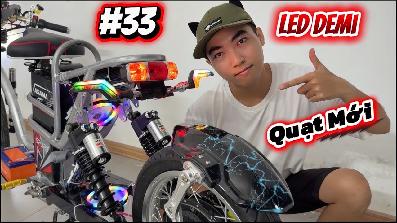 Xe Điện Độ Kiểng P33 - Lên Cặp Quạt Tản Nhiệt Và Led Demi T10 | Mất 18,6 Triệu Cho Con Xe Hiện Tại